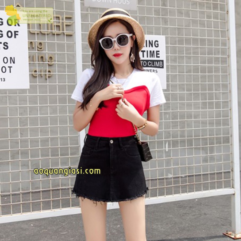 Quần giả váy kaki nữ lai tua MT709