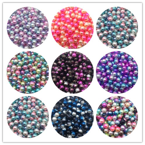 Hạt Nhựa Tròn Không Lỗ Nhiều Màu Sắc Kích Thước 4/6/8mm Dùng Làm Trang Sức DIY
