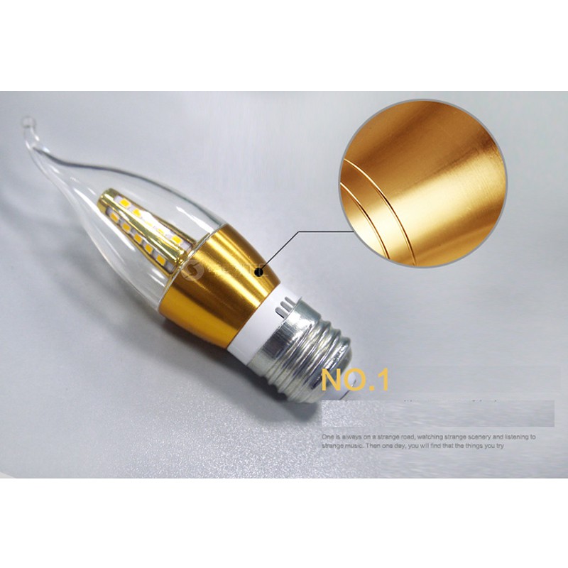 Bộ 5 bóng đèn hình nến SUNTEK LED 5W đuôi E27 Ánh sáng vàng