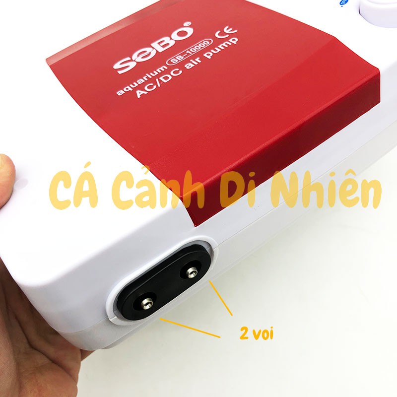 Máy sủi khí oxy TÍCH ĐIỆN 2 vòi SOBO SB-10000 cho hồ cá