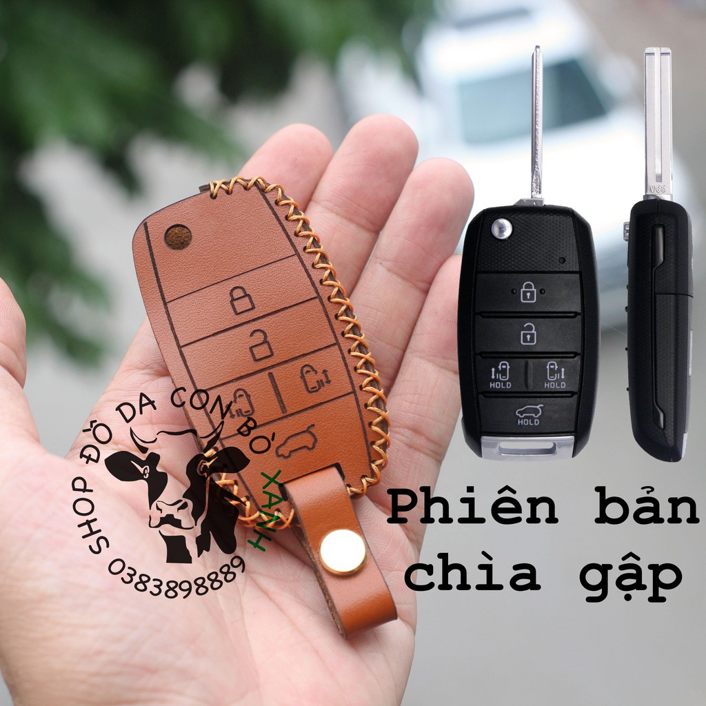 [Mã LIFEAUMAY giảm 10% tối đa 30k đơn 150k] Bao Da Chìa Khoá Kia Sedona handmade Da Thật 008