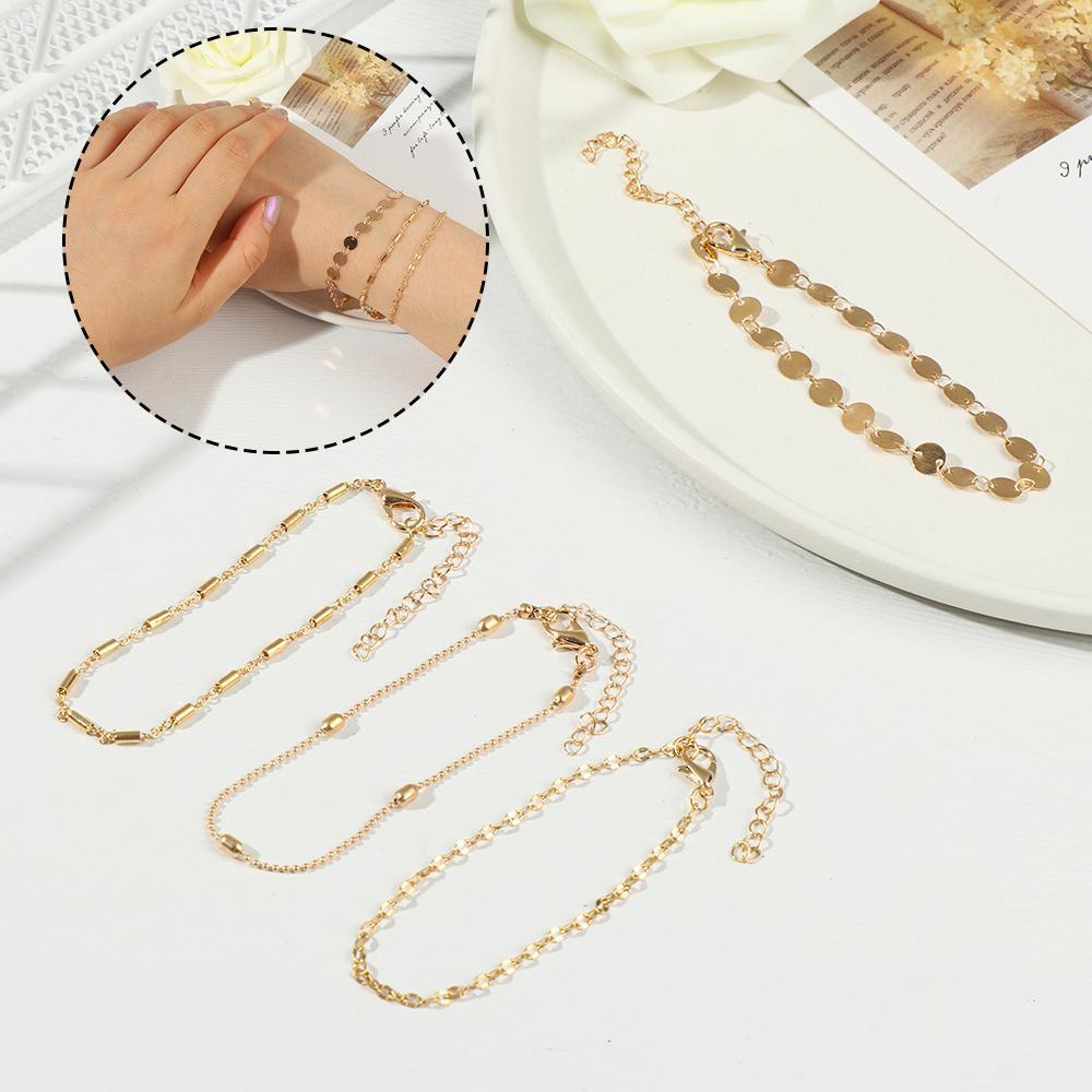 OKDEALS Bộ 4 Vòng Tay Nhiều Lớp Thời Trang Cho Nữ