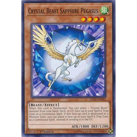 Thẻ bài yugioh: Crystal Beast Sapphire Pegasus - LED2-EN042 - Common 1st Edition