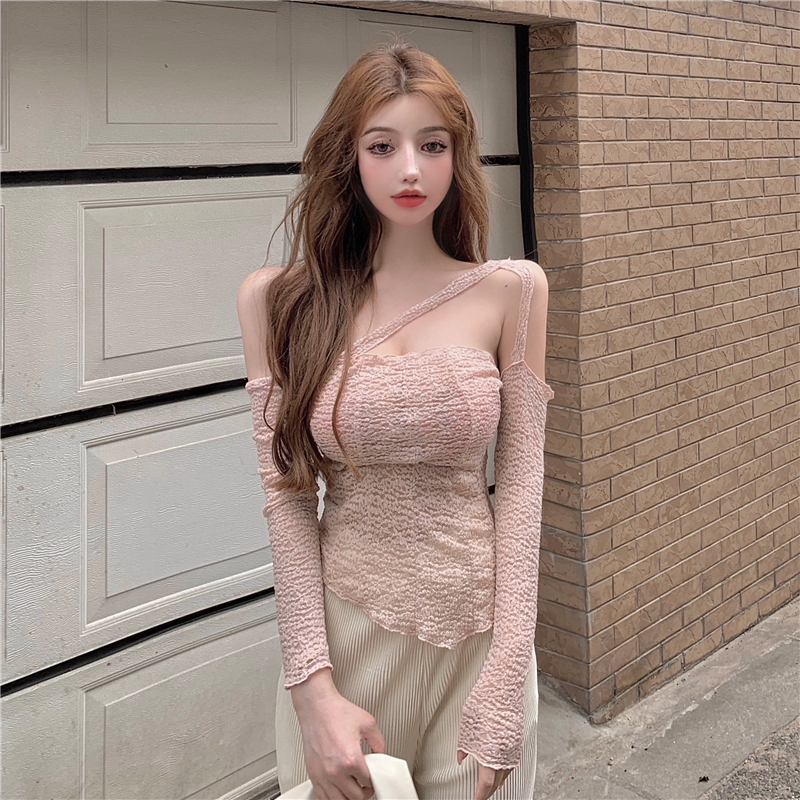 Áo Dài Tay Khoét Vai Phối Ren Đáng Yêu Dành Cho Phái Nữ | BigBuy360 - bigbuy360.vn