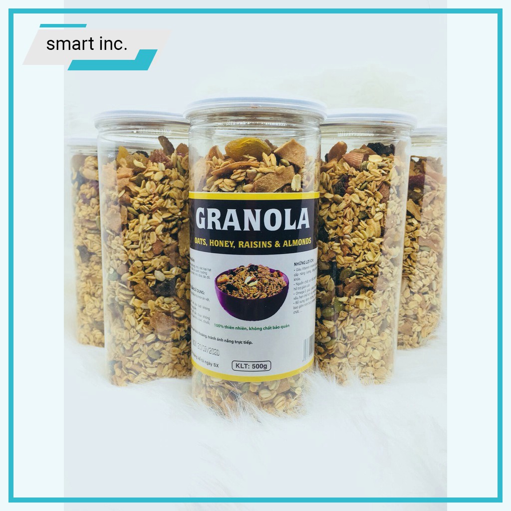 Ngũ Cốc Ăn Sáng Granola Yến Mạch Nhiều Hạt Nuts Dinh Dưỡng Snack Uống Sữa Chua Ăn Kiêng Giảm Cân Giảm Mỡ Không Đường