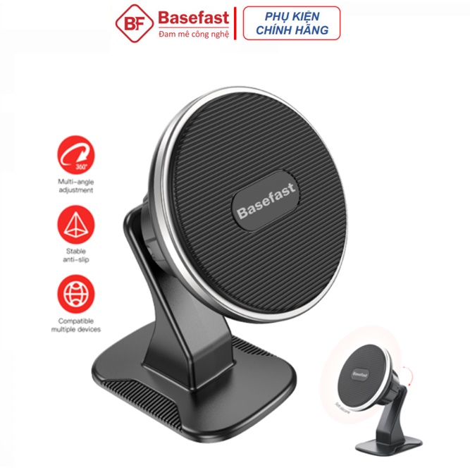 Giá Đỡ Điện Thoại Nam Châm Từ Tính GK07 Basefast - Kẹp Xoay 360 Độ Dùng Trên Ôtô