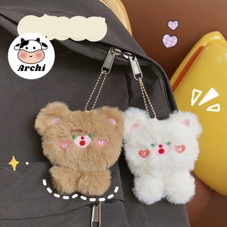 Móc khoá, móc cài balo bông Gấu layla