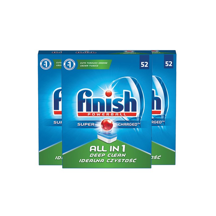 Hộp viên rửa bát finish: 52 viên 6 chức năng.