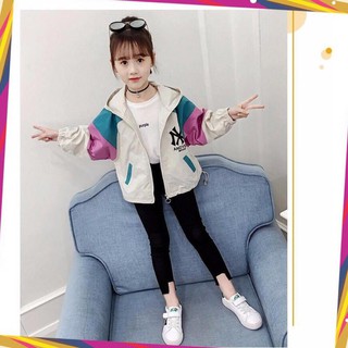 Áo khoác bé gái 5-12 tuổi, khoác gió 2 lớp cho bé