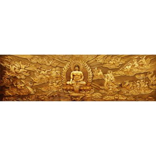 Tranh dan tường Tượng phật thích ca kim sa 262x42cm UD0019