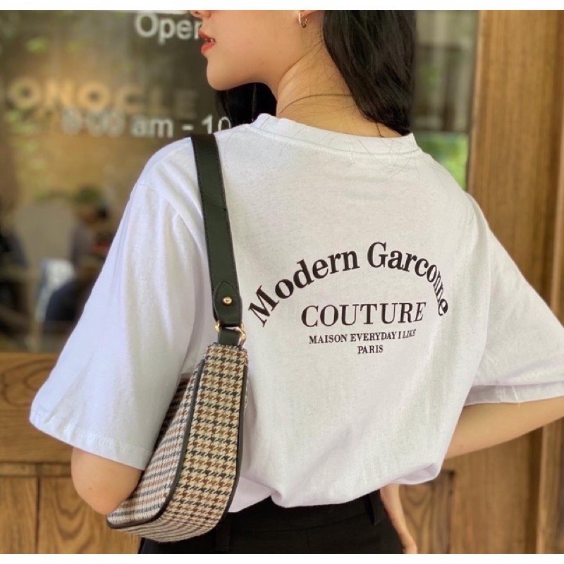 Áo Thun Tay Lỡ Unisex COUTURE màu ĐEN/TRẮNG 🍑/Nam nữ unisex/Freeship 99K 🍑