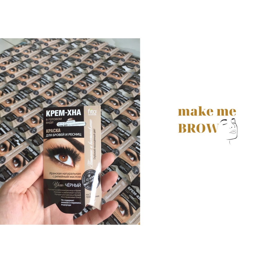 Nhuộm phủ đen bóng mi FITO 100% thảo dược Nga từ cây lá móng henna - makemeBrow