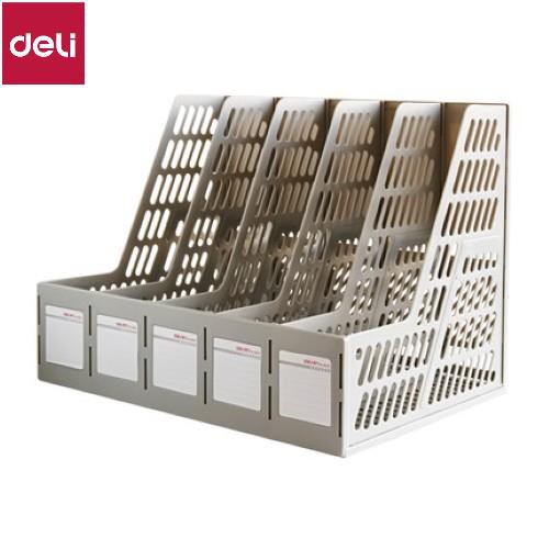 Giá tài liệu 5 ngăn đứng Deli, Ghi xám 9835 [Deli]