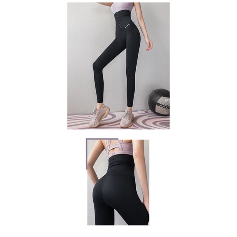 Quần tập gym,yoga cài khuy nịt bụng,siết eo gen cao