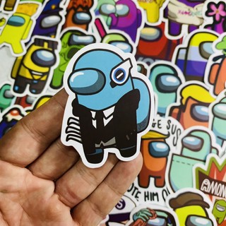 STICKER AMONG US pvc vinyl nhám chống thấm cao cấp hình dán xe, vali, laptop, nón BH, điện thoại..