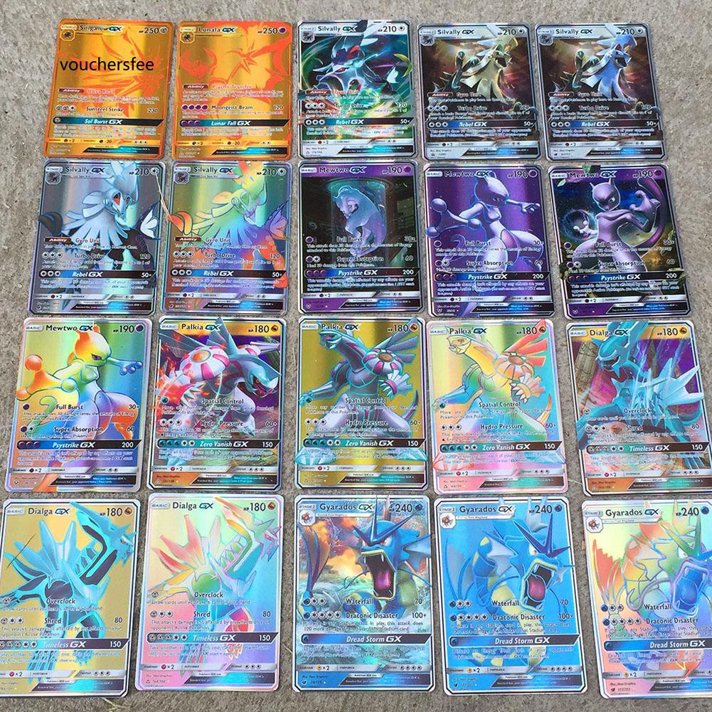 Bộ 100 thẻ năng lượng đồ chơi Mega EX GX dùng để chơi game Pokemon TCG Anime cho trẻ em