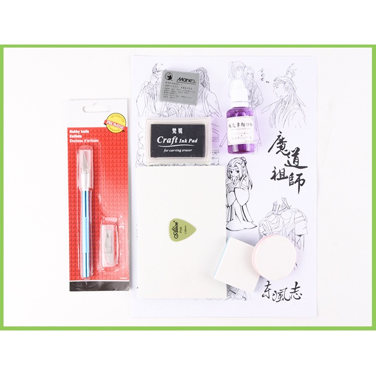 [CÓ SẴN] Set khắc con dấu bằng tẩy cơ bản