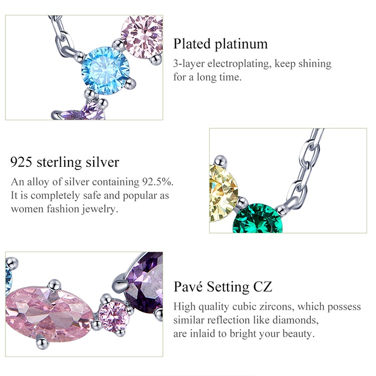 Dây chuyền Bamoer bằng bạc 925 hình vòng hoa thời trang cho nữ BSN178