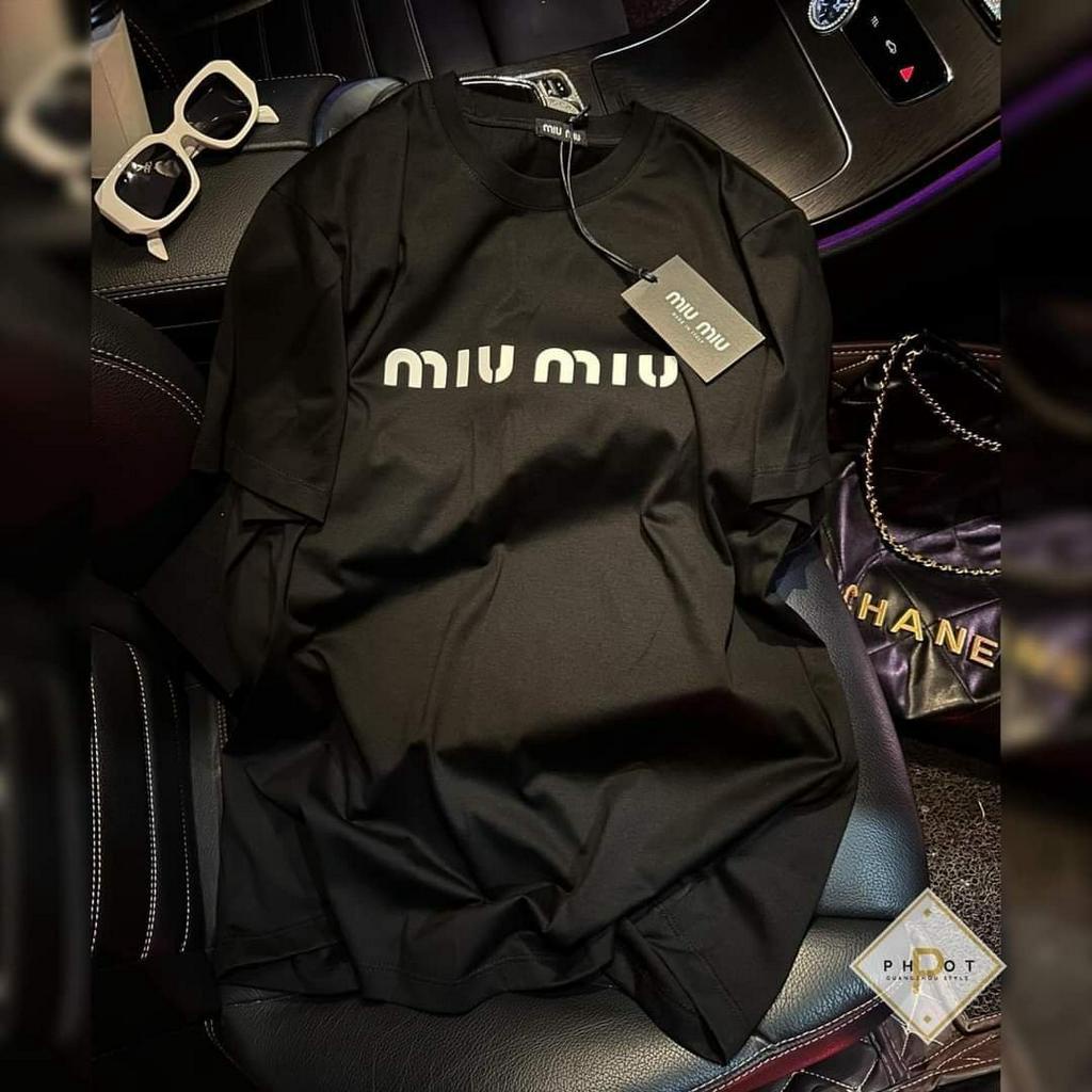 Áo phông miu miu chất cotton su form rộng túi zip