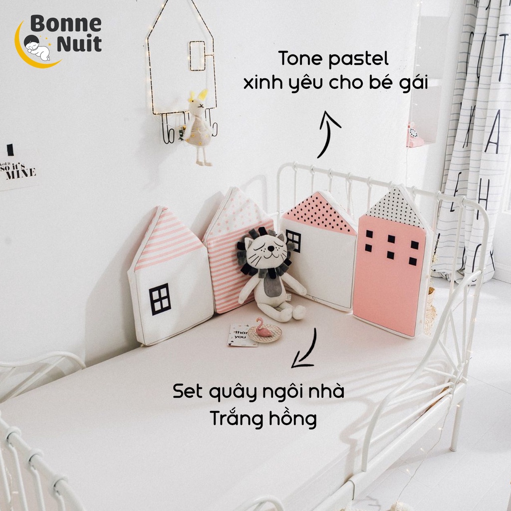 Set quây ngôi nhà 4 miếng vừa đảm bảo an toàn vừa trang trí phòng cho bé