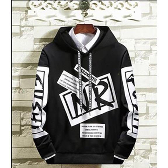 Áo khoác Hoodie Nam Nữ phối chữ NR phong cách Hàn Quốc New Ten05 | BigBuy360 - bigbuy360.vn