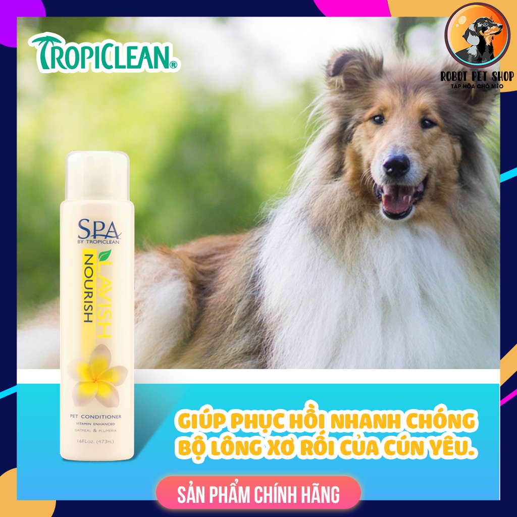 Dầu xả phục hồi bộ lông xơ cho thú cưng - Tropiclean conditioner