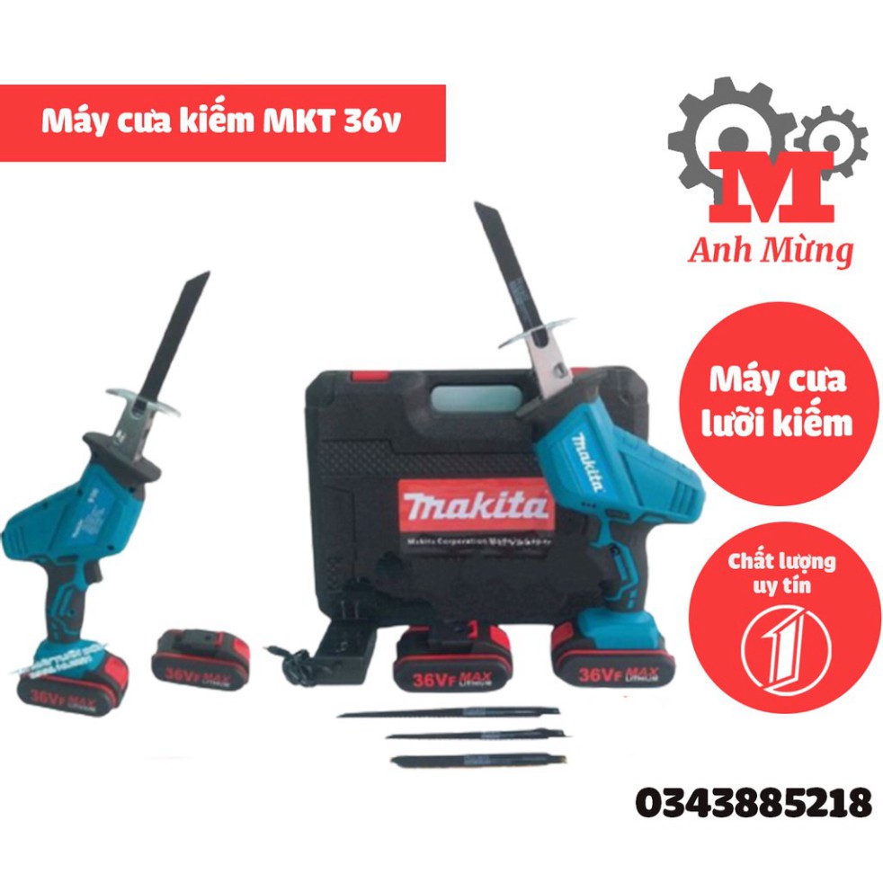 Máy cưa kiếm Makita 36v 2pin tặng 4 lưỡi cắt - dễ dàng tháo lắp , sử dụng.