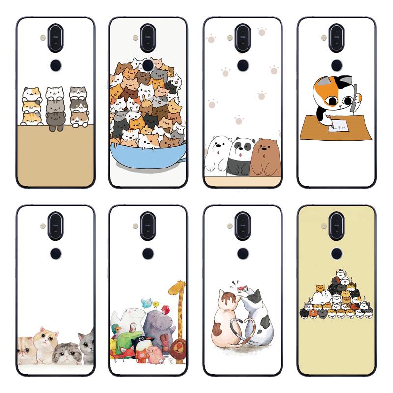 Ốp điện thoại in hình mèo cho điện thoại Nokia 2.1/3.1/5.1/7.1/4.2/3.2