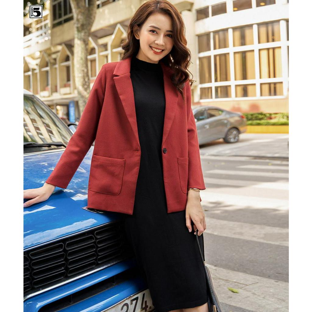 Áo vest nữ một cúc túi ốp Twentyfive NV19