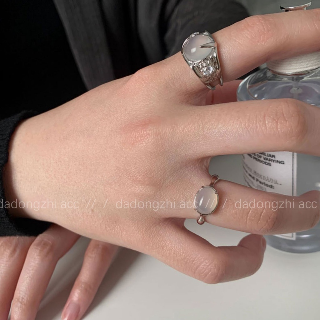 Nhẫn Hở Đính Đá Zircon Phong Cách Retro Tinh Tế Cho Nữ