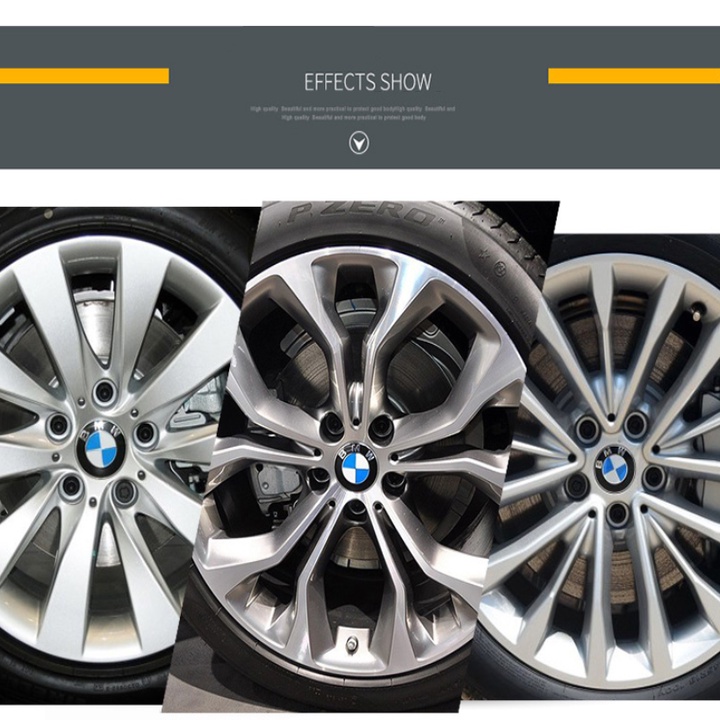 Logo chụp mâm, ốp lazang bánh xe ô tô BMW, kích thước 68mm, 60mm và 55mm, chất liệu nhựa ABS cao cấp