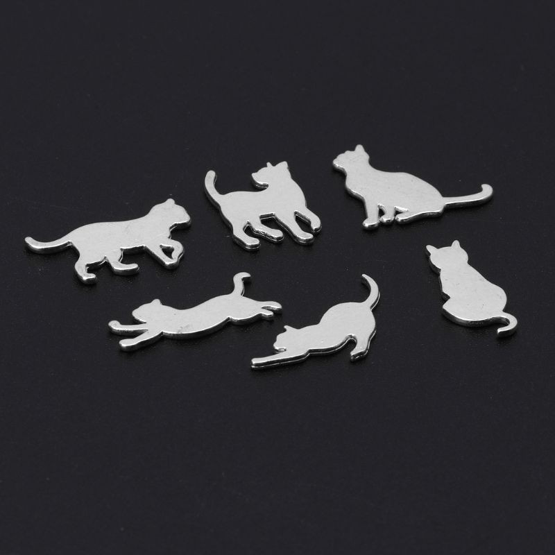 500 Mặt trang sức hình mèo con bằng kim loại dễ thương xinh xắn