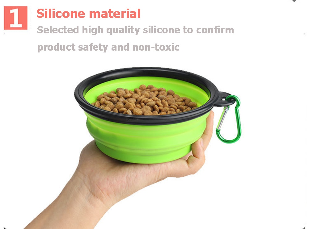 Tô Đựng Thức Ăn Bằng Silicon Mềm Có Thể Gấp Lại Cho Thú Cưng