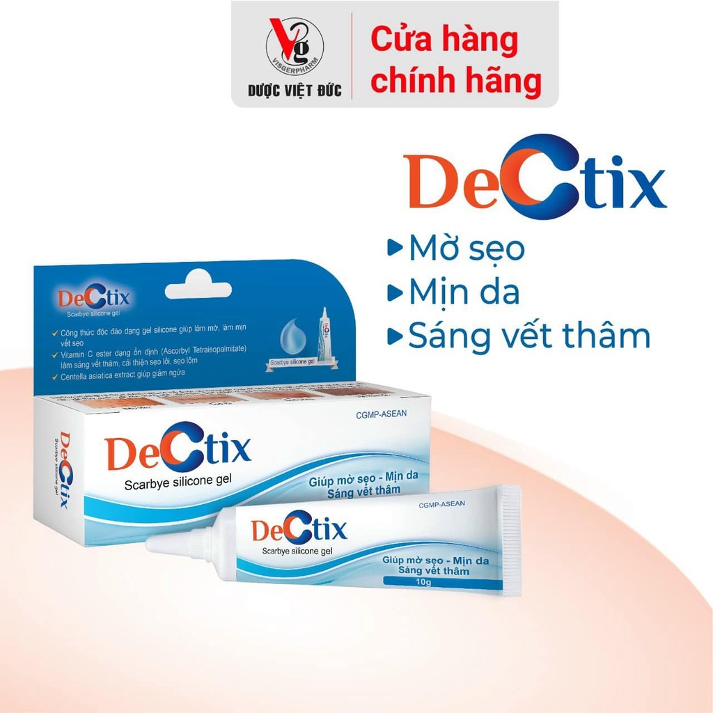 Dectix gel bôi mờ sẹo mịn da sáng vết thâm tuýt 10g