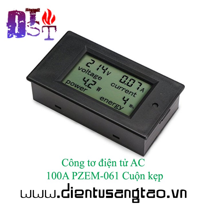 Công tơ điện tử AC 100A PZEM-061 Cuộn kẹp