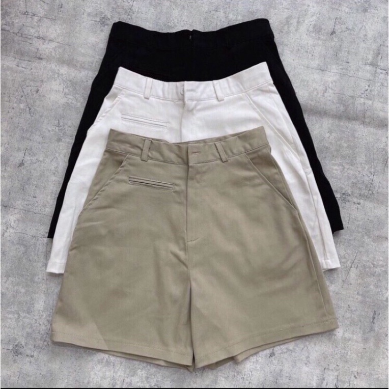 Quần short kaki_ Quần sooc kaki lưng cao túi cơi cho nữ siêu hot | BigBuy360 - bigbuy360.vn