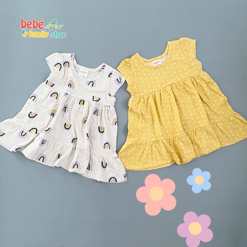 Váy baby doll Gymboree thun cotton xuất dư cho bé gái họa tiết hoa đẹp, dễ thương, dáng xòe