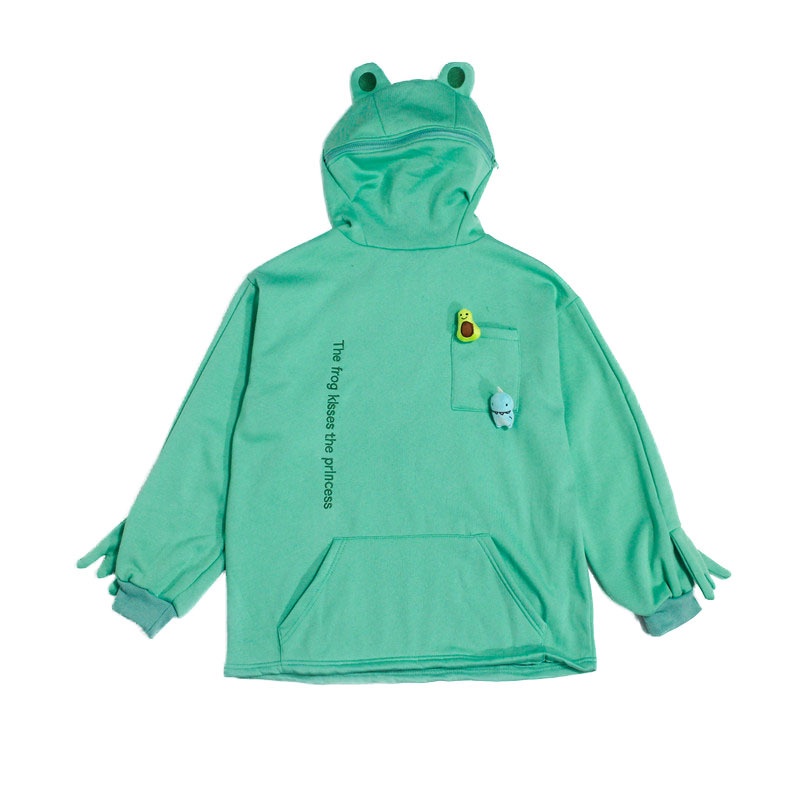 Áo hoodie nam form rộng oversize có mũ trùm kín thời trang unisex đi chơi, Áo hoodie nữ mũi con ếch kéo khóa chất nỉ | BigBuy360 - bigbuy360.vn