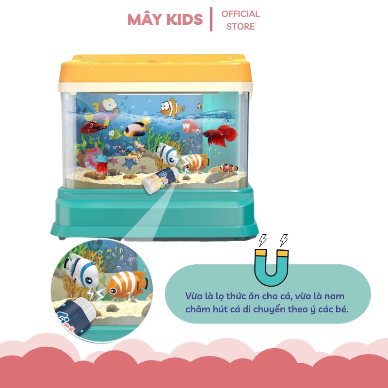 Đồ chơi bể cá, câu cá sinh động cho bé có âm nhạc và ánh sáng - Mây Kids