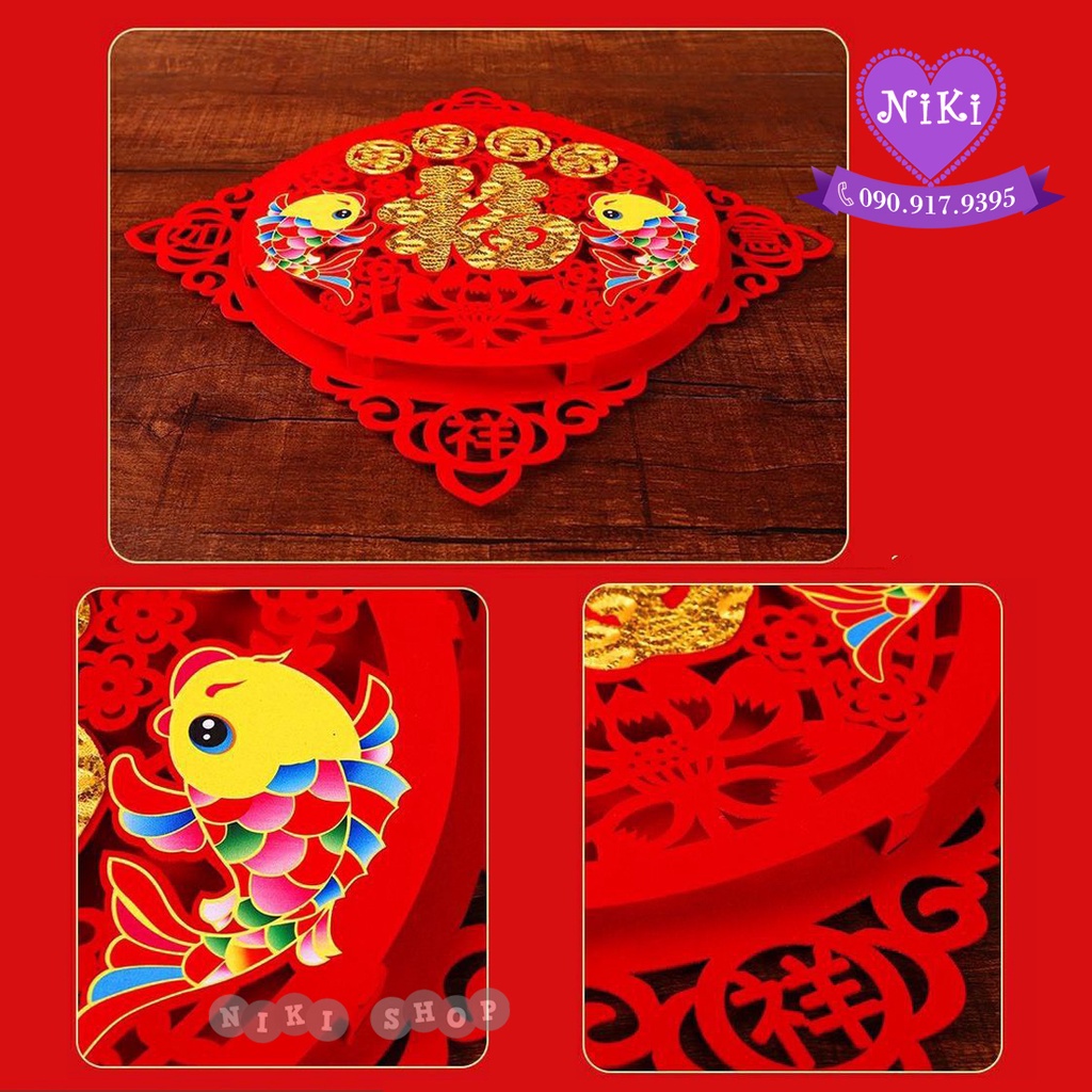 TẾT CHỮ PHÚC 3D TRANG TRÍ TẾT DÁN TƯỜNG DÁN CỬA DÁN KÍNH  --TẶNG KEO DÁN