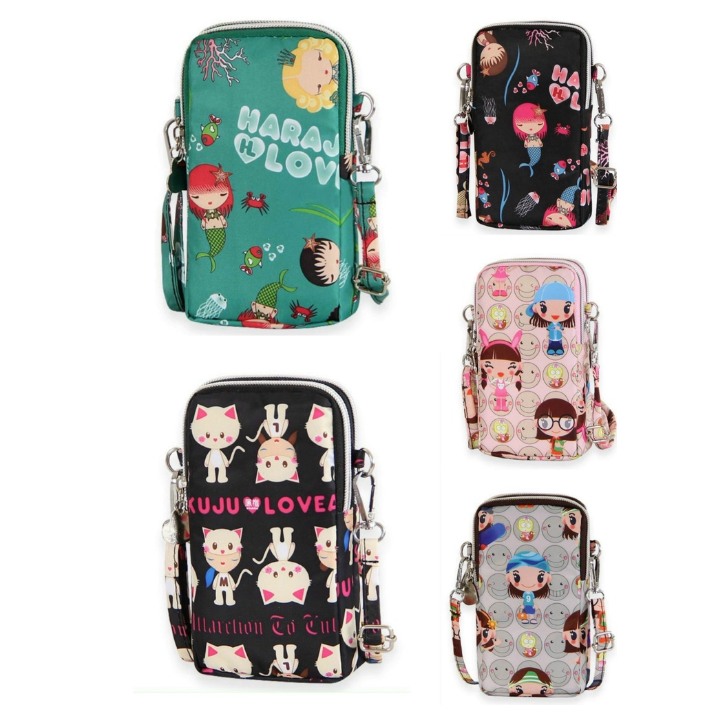 Túi ví đựng điện thoại,son,đồ cá nhân, có móc cài đeo chéo, 2 ngăn chất liệu chống thấm nước, màu sắc thời trang cá tính