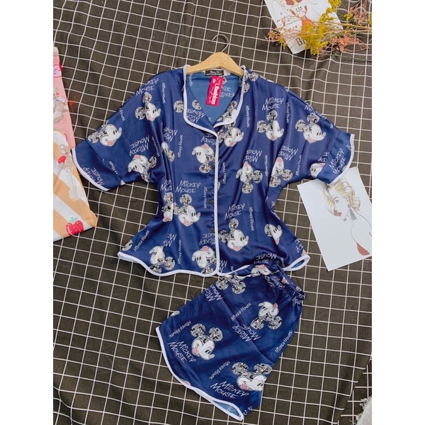 Đồ Bộ Pijama - Bộ lụa LATIN đùi hoạ tiết cao cấp - Freesize | BigBuy360 - bigbuy360.vn