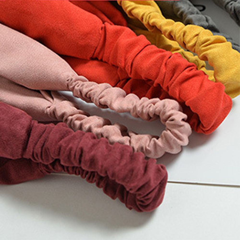 Băng đô buộc tóc trơn màu thắt kiểu nơ thanh lịch tinh tế