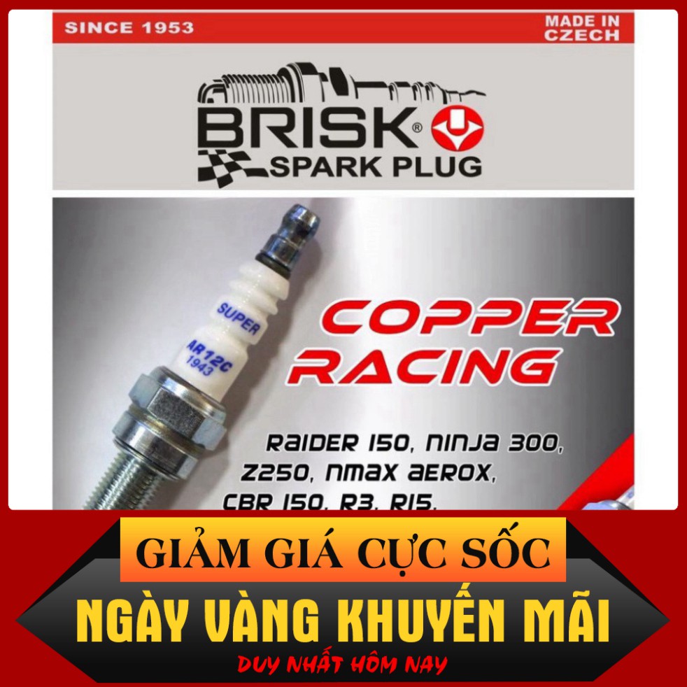 [HÀNG TỐT] Bugi BRISK AR12C cho Exciter Winner Vario Click Raider Sonic . MS 800 STORE ĐẠI KA