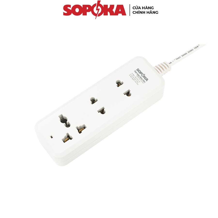 Ổ 3 cửa chịu tải 2200W SOPOKA 3C2 dây 2,5M-4,5M