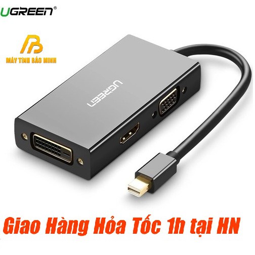 Cáp Mini Displayport (Thunderbolt) to VGA + HDMI + DVI UGREEN 20418 (Màu Đen) - Hàng Chính Hãng