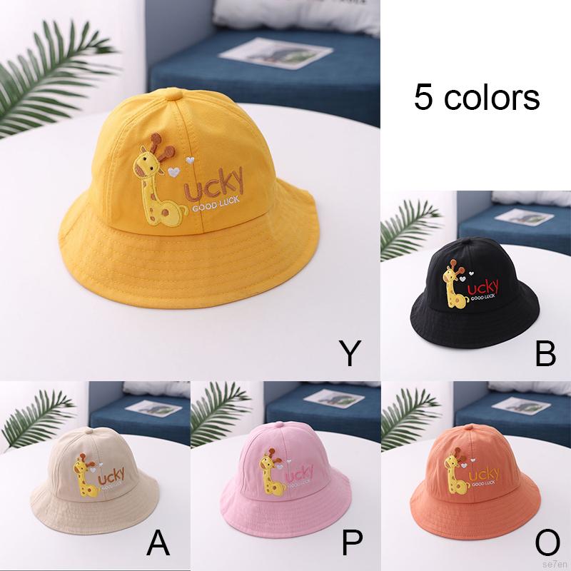 Mũ Chống Nắng Họa Tiết Hươu Cao Cổ Hoạt Hình Dành Cho Bé 1-3 Tuổi