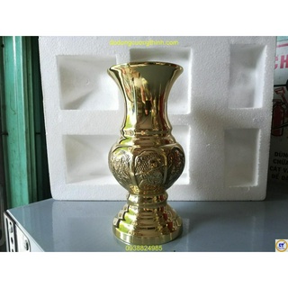 [Rẻ] Bình bông bát tiên bằng đồng nhỏ 18cm