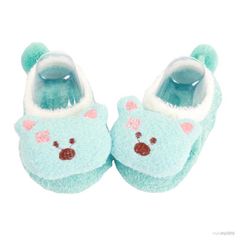 Baby Boys Girls Socks Stereo Doll Feather Yarn Socks Coral Velvet Newborn Floor Socks