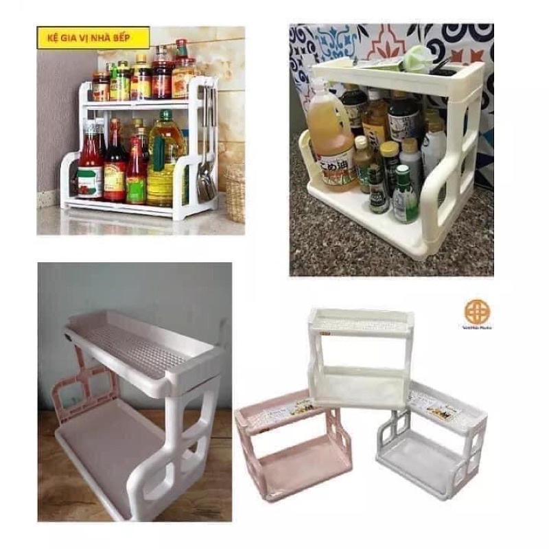 KỆ ĐỂ GIA VỊ CHỮ H( siêu gọn) không có chỗ để thớt